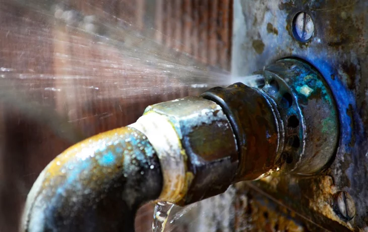 Water pipes burst in the street Water pipes burst in the street